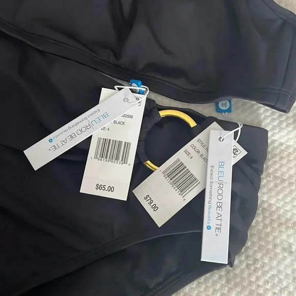 Bleu Rod Beattie Ring Me Up Over Shoulder Ring Swim Top and High Waist Bottom - Picture 13 of 14